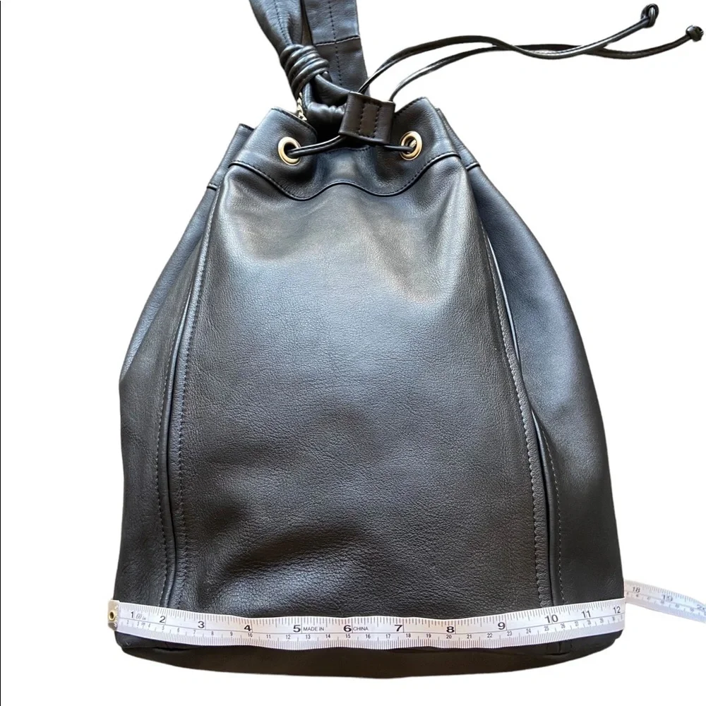 Marco Buggiani Leather Drawstring Bag